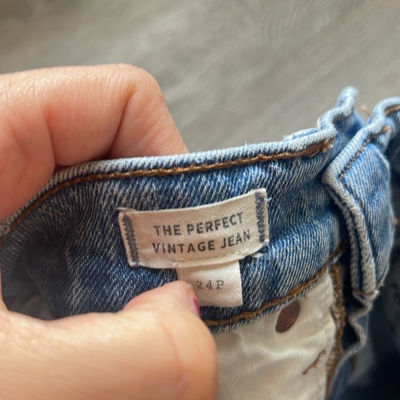 Madewell the perfect vintage Jean denim size 24 petite frayed hem straight leg - Picture 5 of 10